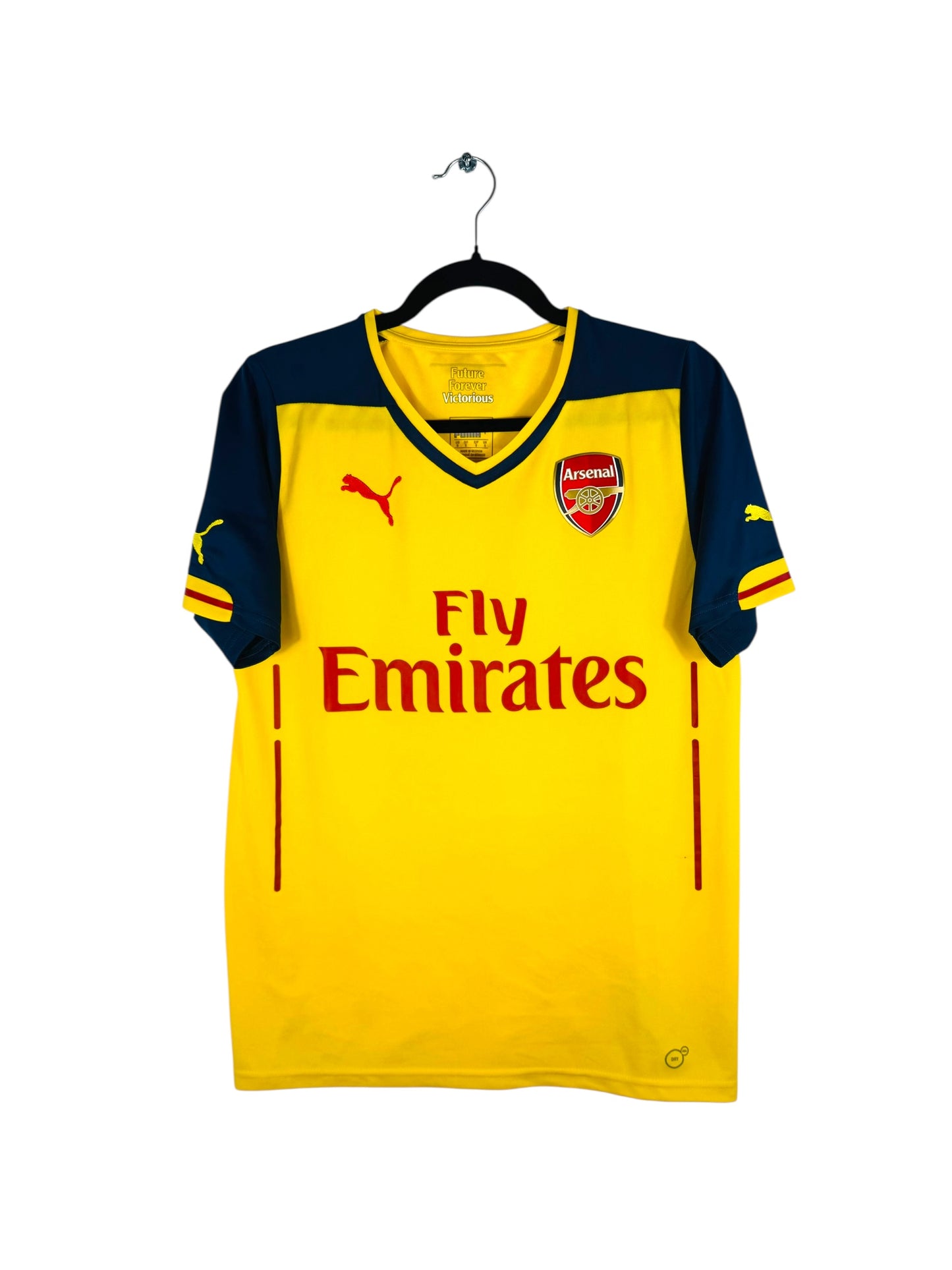 Maillot Arsenal 2014-2015 extérieur Puma Arteta 8 jaune taille S vue avant