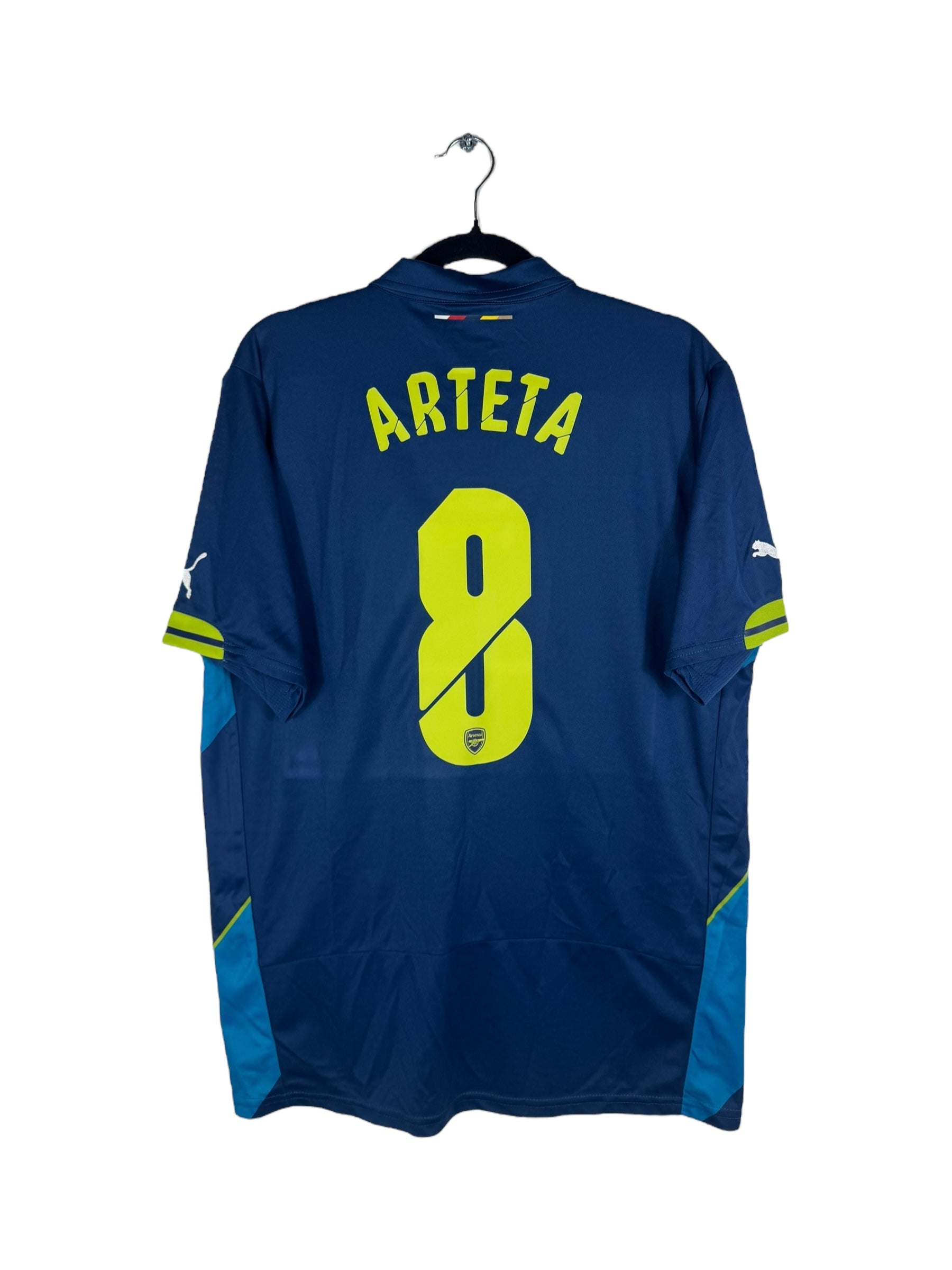 Maillot Arsenal 2014-2015 third Puma Arteta 8 bleu marine bleu ciel taille L vue arrière