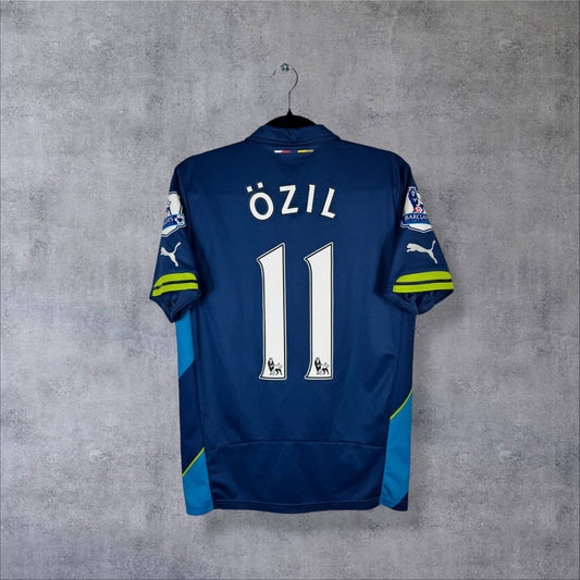 Maillot Arsenal 2014-2015 third bleu, dos floqué Özil 11, patchs Premier League