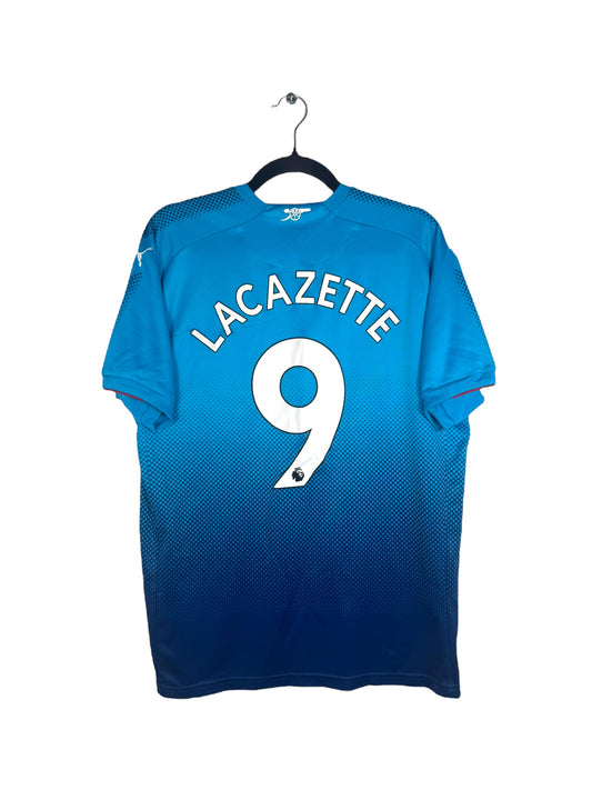 Maillot Arsenal 2017-2018 extérieur Puma Lacazette 9 bleu L vue arrière