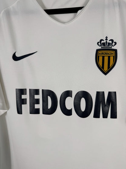 Écusson AS Monaco or et noir, Swoosh et sponsor Fedcom, maillot extérieur 2016-2017