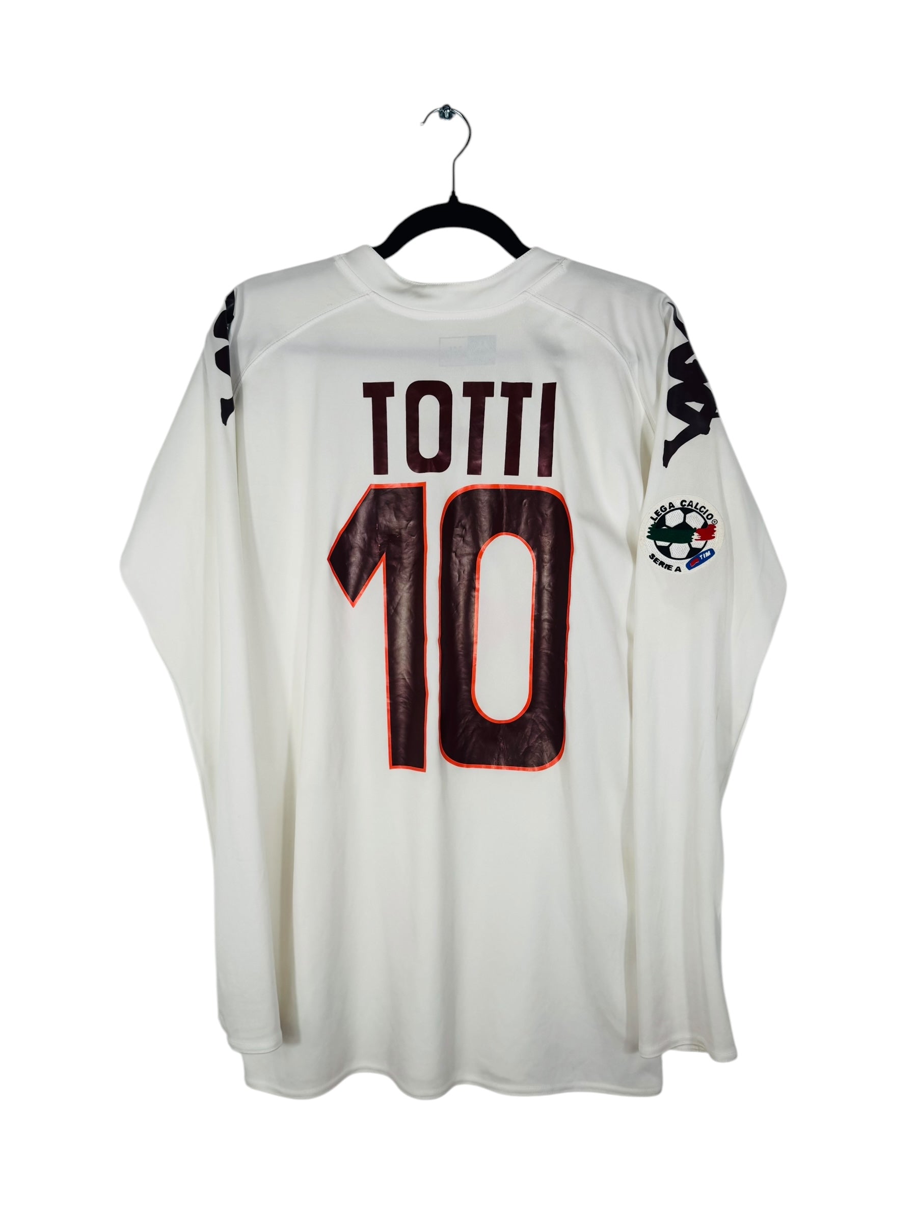 Maillot AS Roma 2007-2008 Extérieur - Totti N°10 - Vue arrière