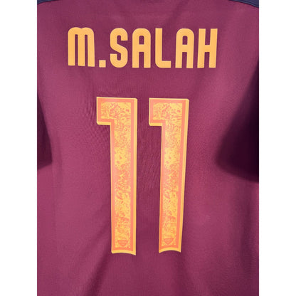 Détail de la typographie du flocage sur le numéro 11 de Mohamed Salah