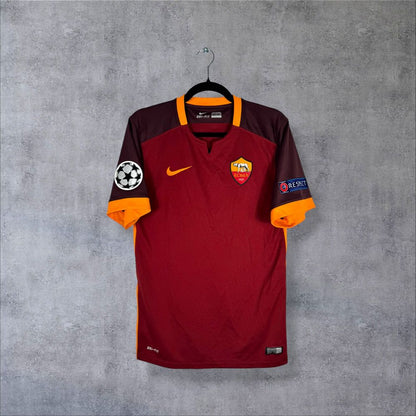 Maillot AS Roma 2015-2016 Domicile authentifié Nike rouge bordeaux flocage Francesco Totti N°10 sans sponsor avant-avant-dernière saison Pupone taille S