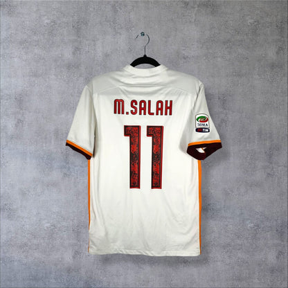 Dos du maillot AS Roma 2015-2016 extérieur Nike avec flocage M.Salah N°11 et patch Serie A