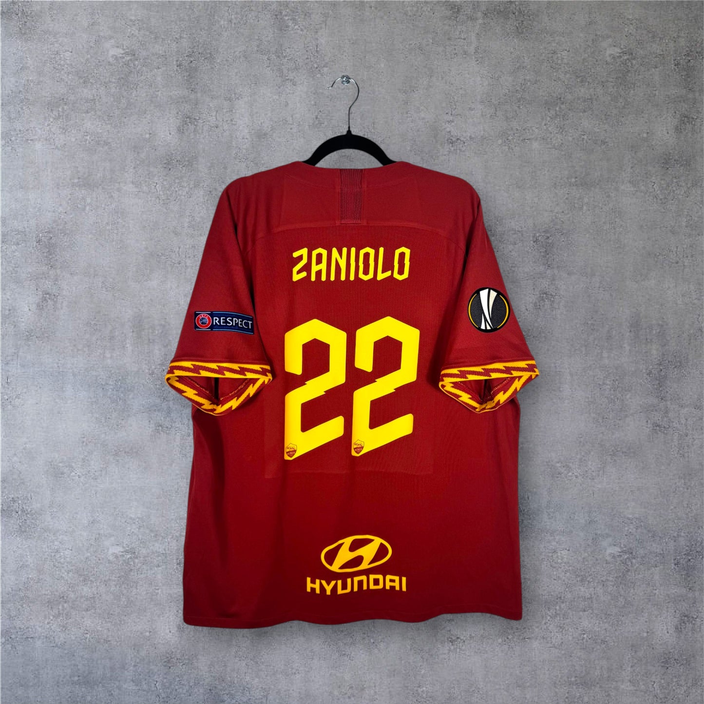 Flocage Zaniolo numéro 22 sur maillot AS Roma 2019-2020