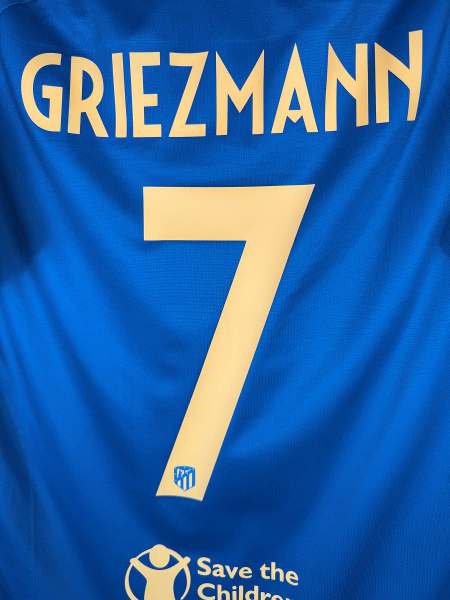 Détail flocage Griezmann 7, maillot Atlético Madrid third 2018-2019
