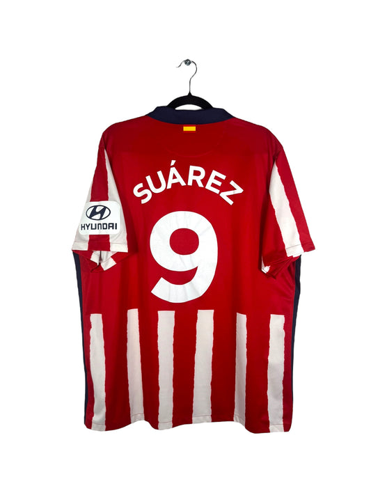 Maillot Atletico Madrid 2020-2021 domicile Nike Suarez 9 rouge blanc rayé taille XL vue arrière