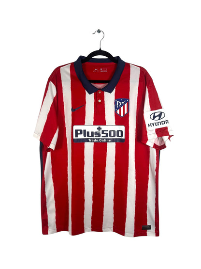 Maillot Atletico Madrid 2020-2021 domicile Nike Suarez 9 rouge blanc rayé taille XL vue avant