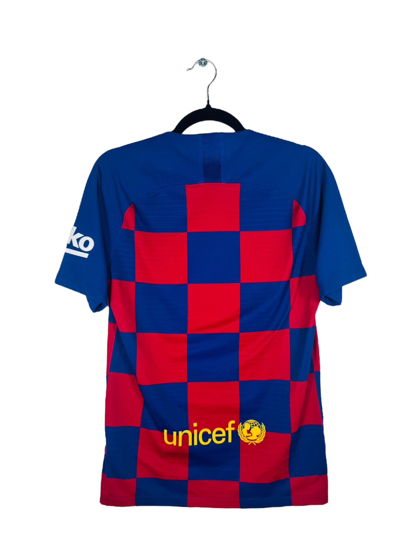 Maillot FC Barcelone 2019-2020 Domicile Vapor Pro Nike - Vue arrière, taille S, couleur bleu et rouge.