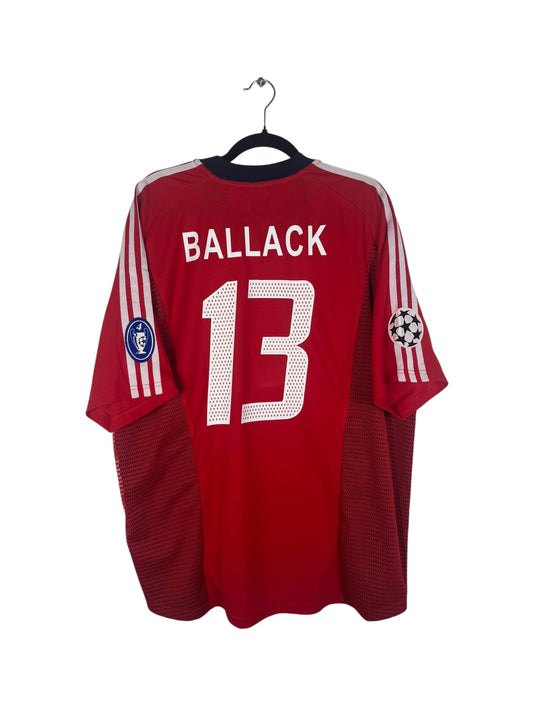Maillot Bayern Munich 2002-2004 domicile Adidas rouge Ballack n°13