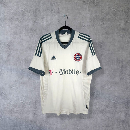 Maillot Bayern Munich 2002-2003 extérieur crème T-Mobile vu de face