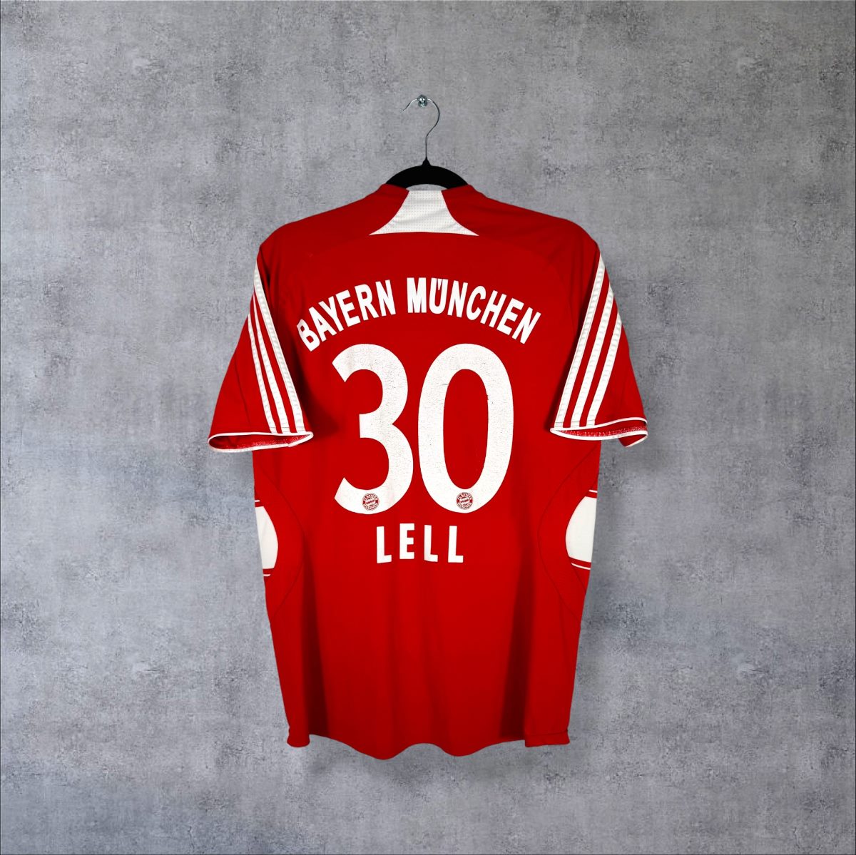 Maillot Bayern Munich 2008-2009 domicile rouge, dos floqué Bayern München 30 Lell