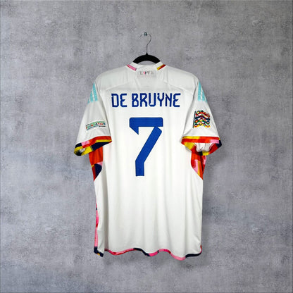 Maillot Belgique 2022-2023 extérieur blanc dos flocage De Bruyne N°7