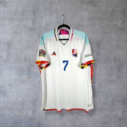 Maillot Belgique 2022-2023 extérieur adidas face motif Tomorrowland numéro 7