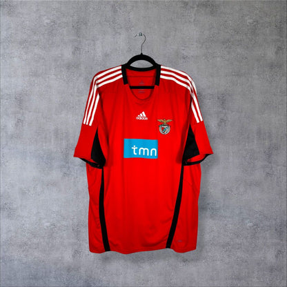 Maillot SL Benfica 2008-2009 Domicile authentifié Adidas rouge flocage Ángel Di María N°20 sponsor TMN saison post-or olympique 2008 taille XXL