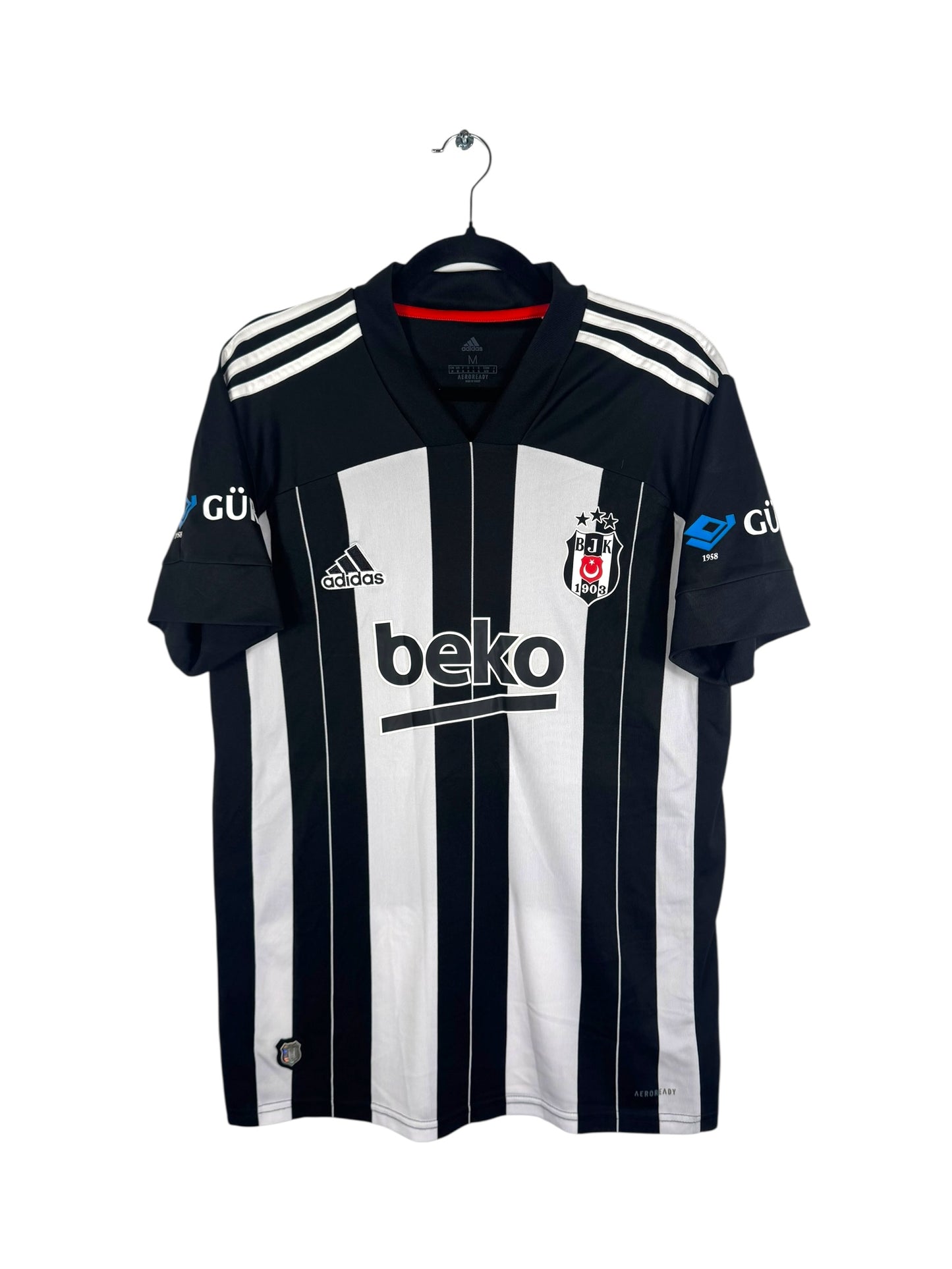 Maillot Besiktas 2020-2021 extérieur Adidas Ghezzal 18 noir blanc taille M vue avant