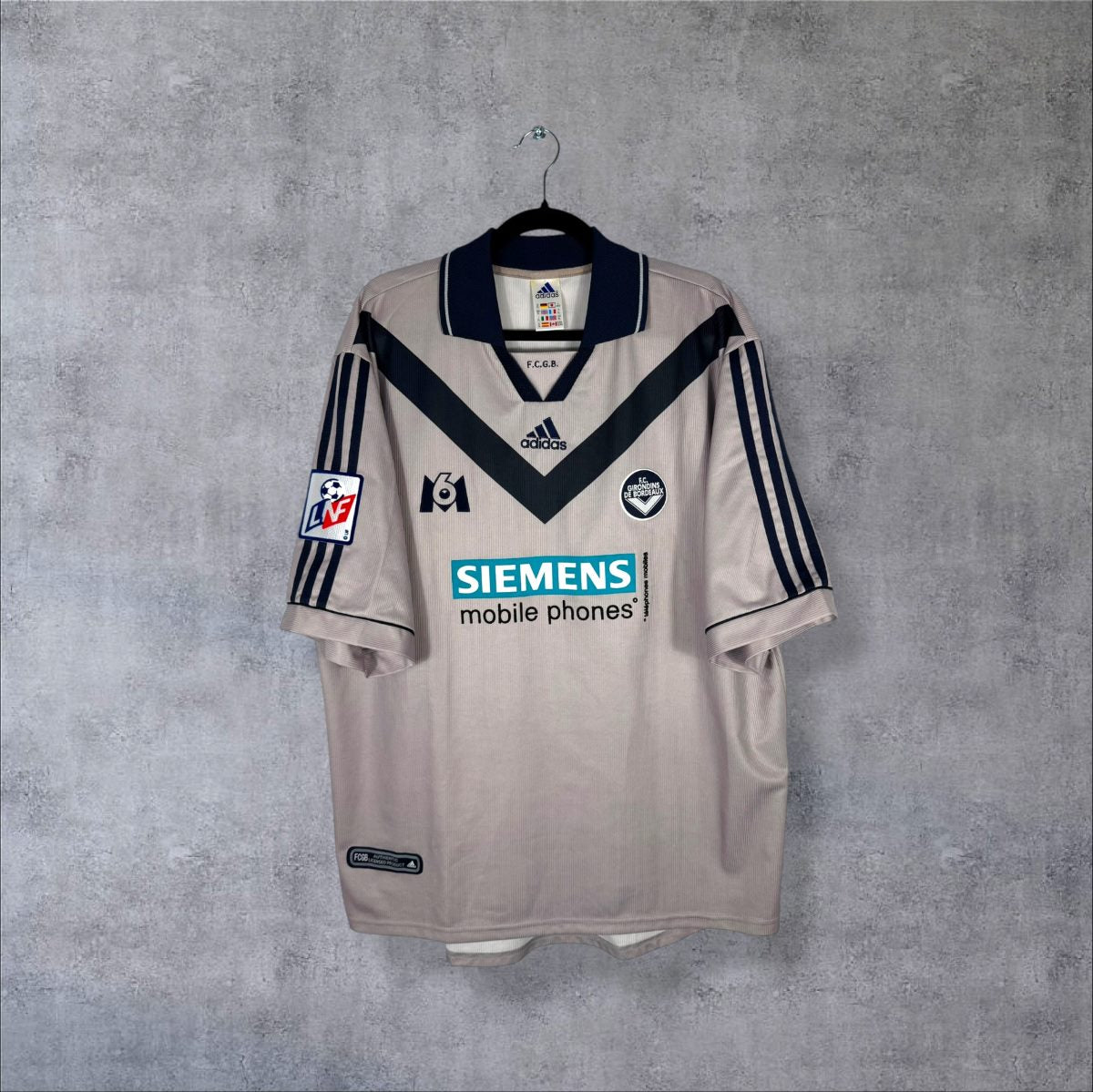 Maillot Girondins de Bordeaux 2000-2001 third gris Adidas vue face sponsor Siemens