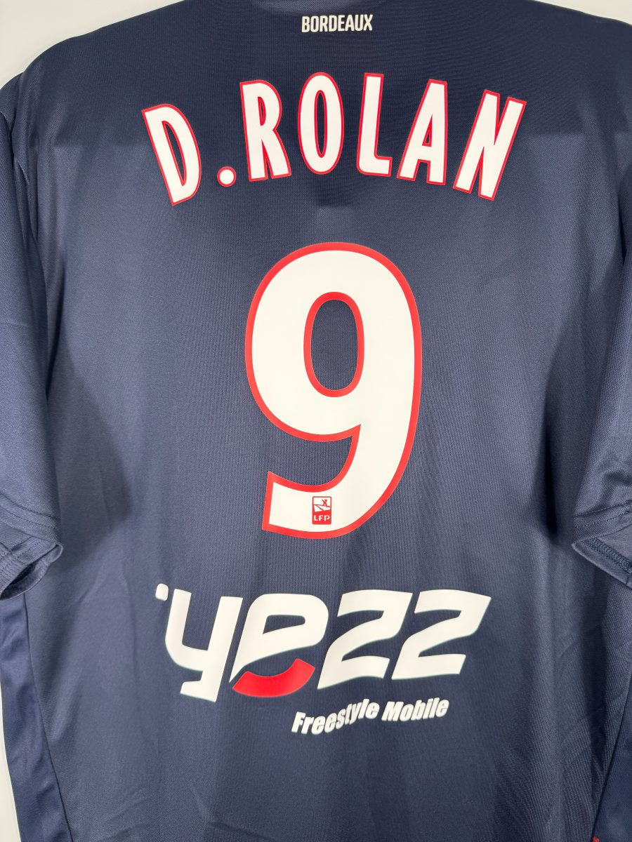 Détail flocage D. Rolan N°9 maillot Girondins de Bordeaux domicile 2014-2015