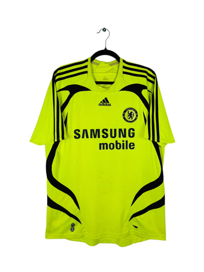 Maillot Chelsea FC 2007-2008 Extérieur Adidas - Vue avant, taille L, couleur vert.