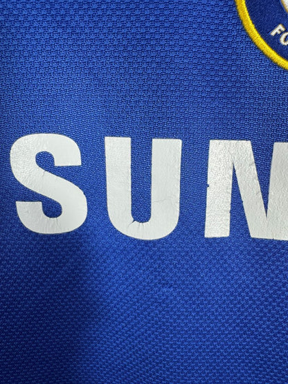 Défaut du maillot Chelsea 2008-2009 : usure légère du flocage Samsung côté droit