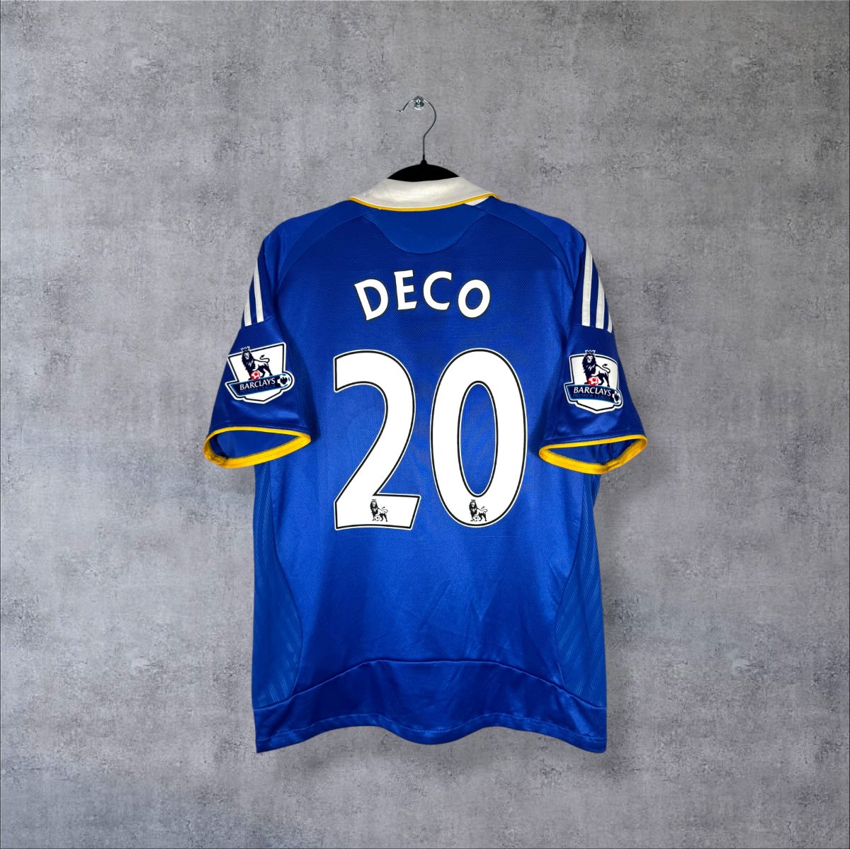 Dos du maillot Chelsea 2008-2009 domicile avec flocage Deco N°20 et patchs Barclays Premier League