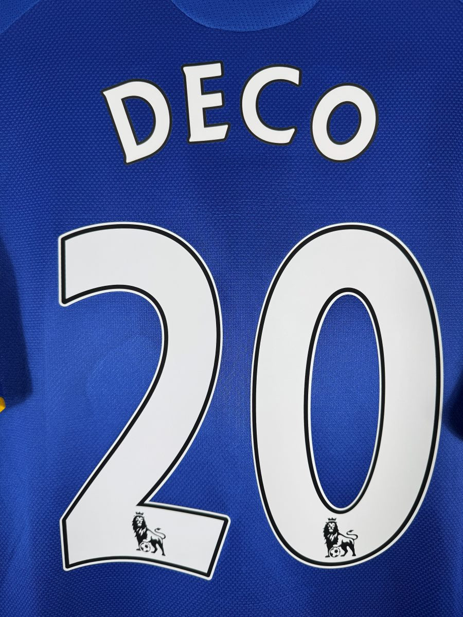 Gros plan du flocage Premier League Deco N°20 avec lion couronné intégré, maillot Chelsea 2008-2009