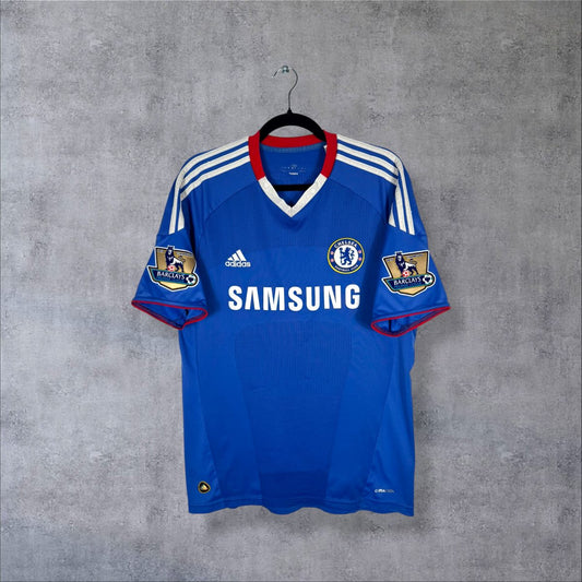 Maillot Chelsea FC 2010-2011 domicile Adidas vue face sponsor Samsung