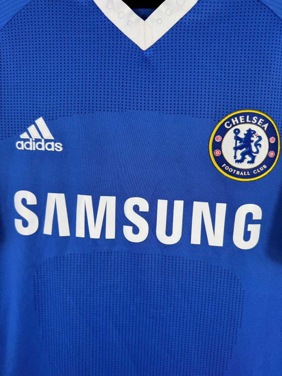 Écusson Chelsea Football Club au lion et sponsor Samsung, maillot domicile 2010-2011 Drogba