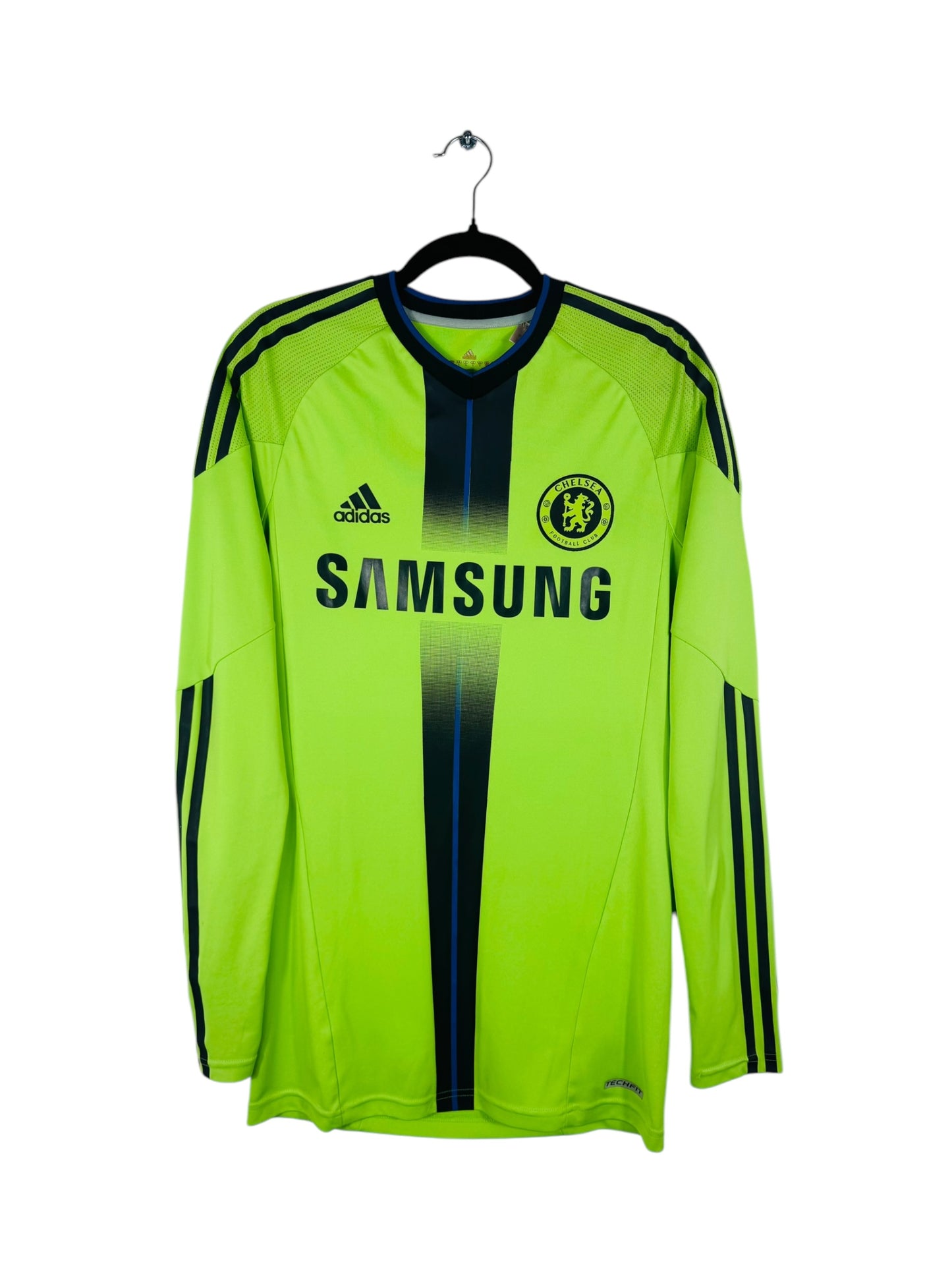 Maillot Chelsea FC 2010-2011 Third Match Issue Adidas - Vue avant, flocage Drogba N°11, taille L, couleur vert.