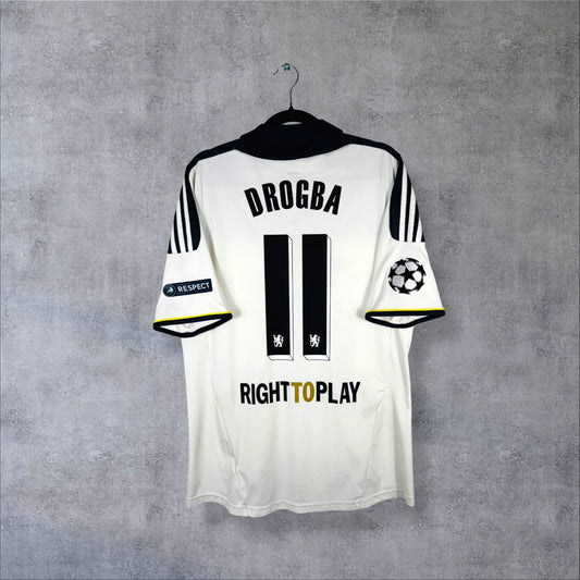 Maillot Chelsea 2011-2012 third blanc, dos floqué Drogba 11 et sponsor Right To Play