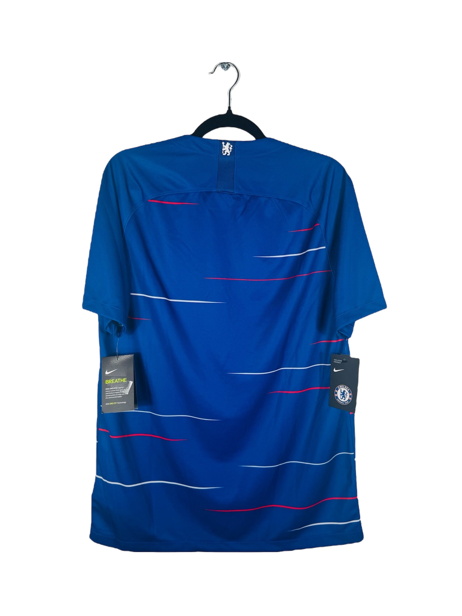 Maillot Chelsea FC 2018-2019 Domicile Nike - Vue arrière, taille M, couleur bleu.