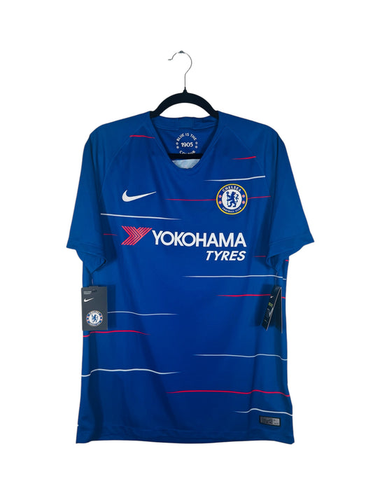 Maillot Chelsea FC 2018-2019 Domicile Nike - Vue avant, taille M, couleur bleu.