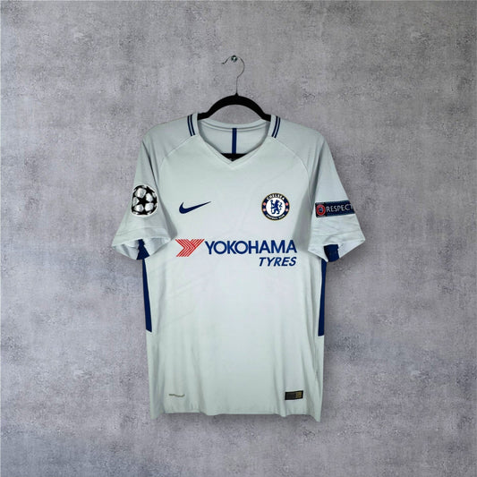 Vue de face du maillot Chelsea Extérieur 2018 blanc version joueur avec technologie Aeroswift.