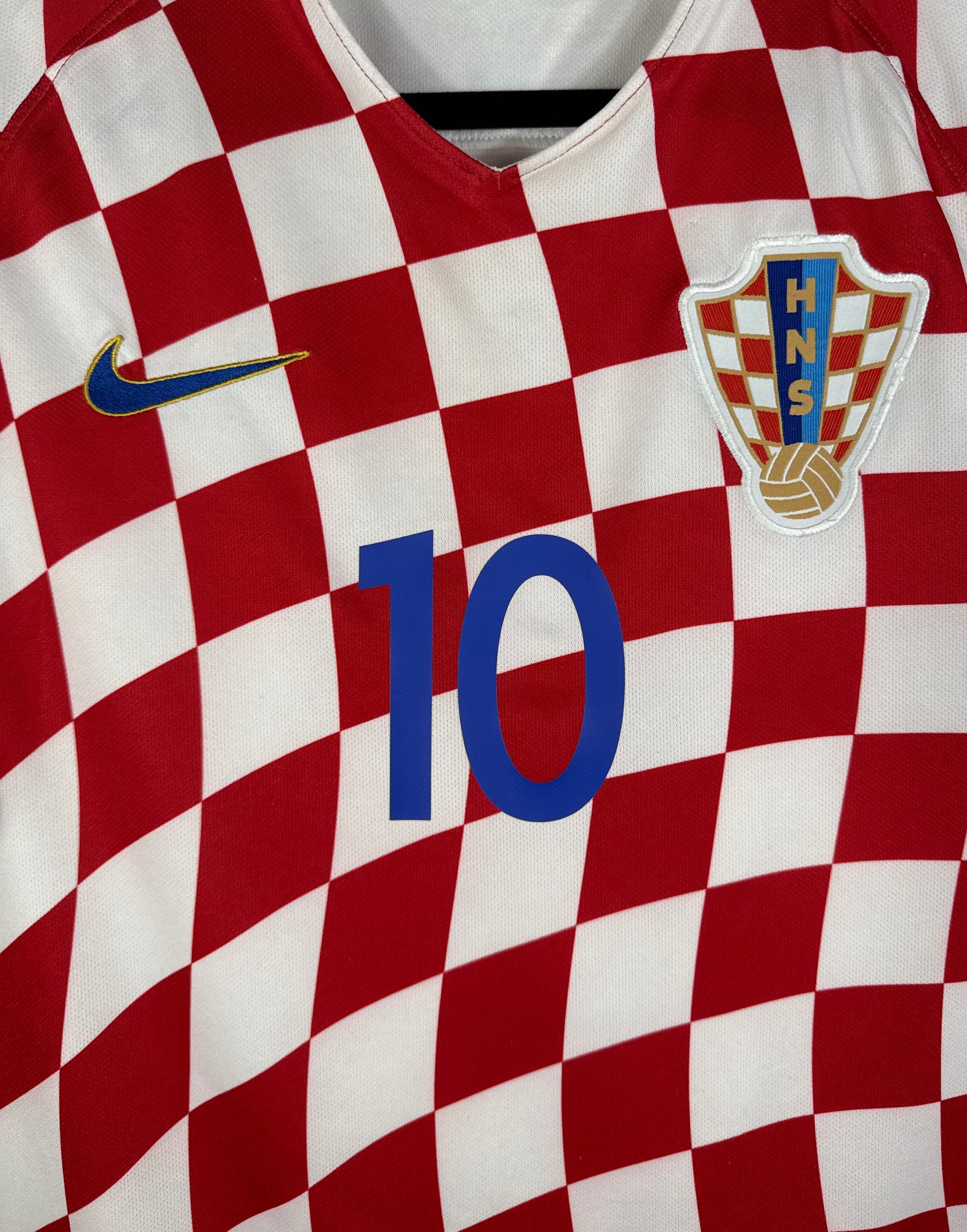 Détail de l'écusson de la Croatie et du logo Nike