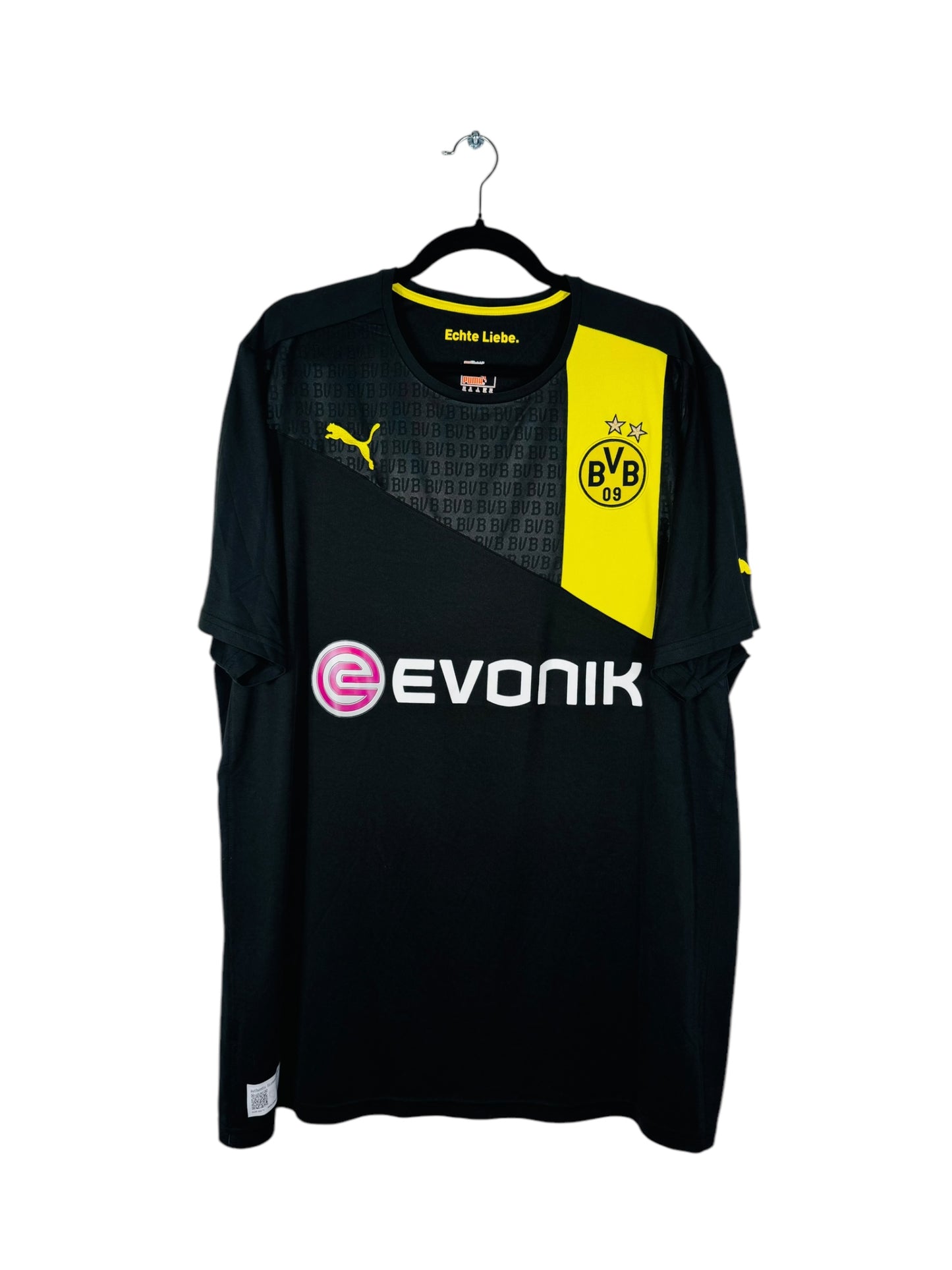 Maillot Dortmund 2012-2013 Extérieur Puma - Vue avant, taille XXL, couleur noir.