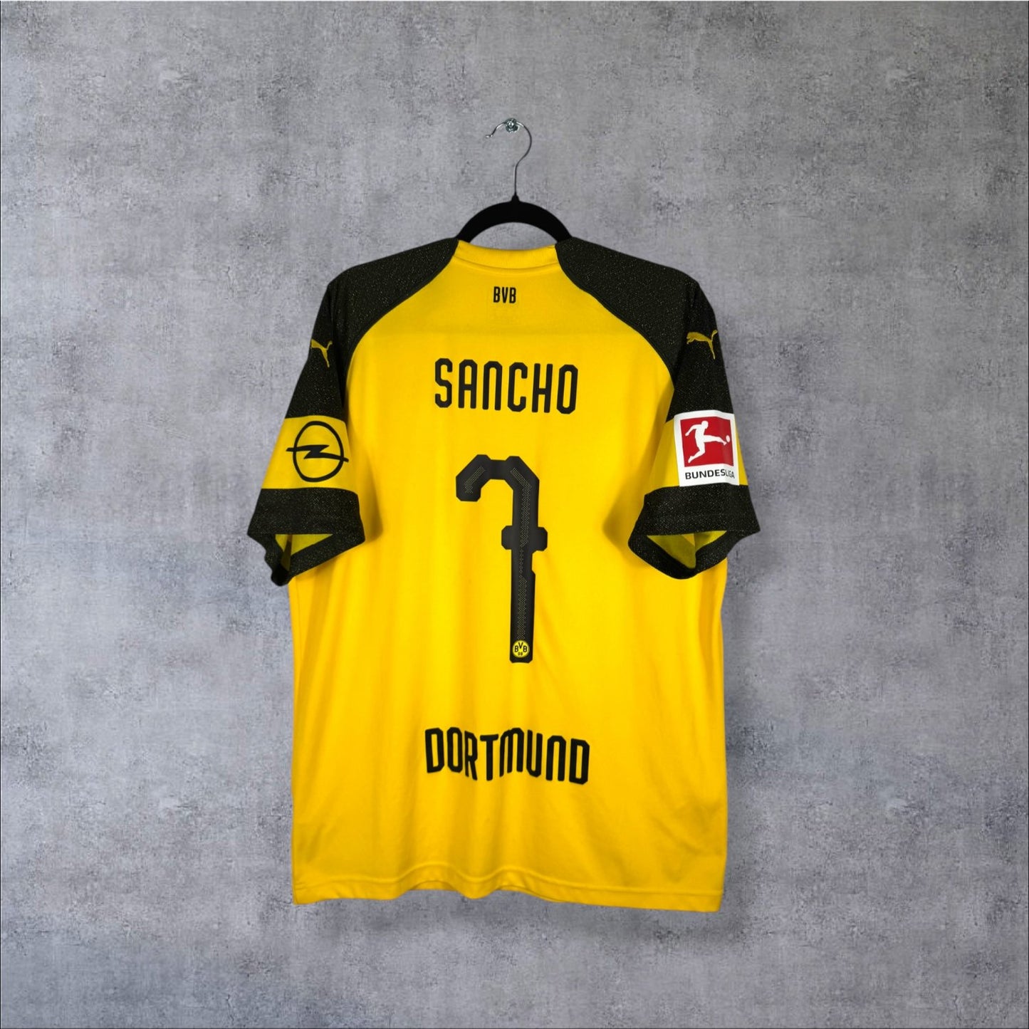 Flocage Sancho numéro 7 sur maillot Borussia Dortmund 2018-2019 Domicile