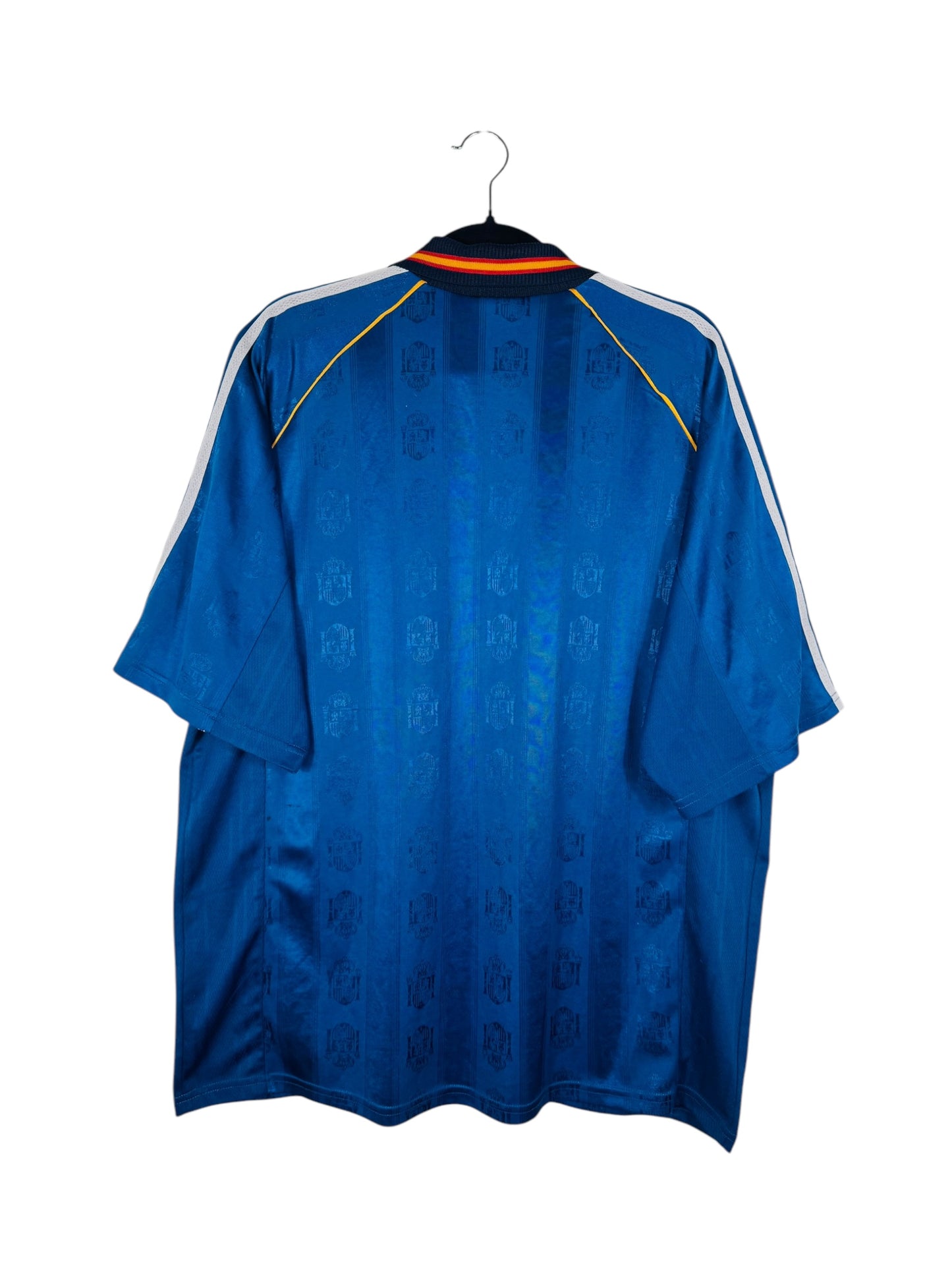 Maillot Espagne 1999-2000 Extérieur Adidas - Vue arrière, taille XL, couleur bleu.