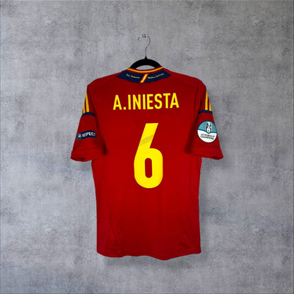 Maillot Espagne 2012 domicile vue dos flocage Iniesta N°6
