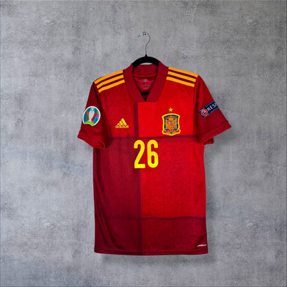 Maillot Espagne Euro 2020 domicile adidas face numéro 26 écusson RFEF