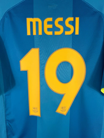 Détail de la typographie du flocage sur le numéro 19 de Lionel Messi