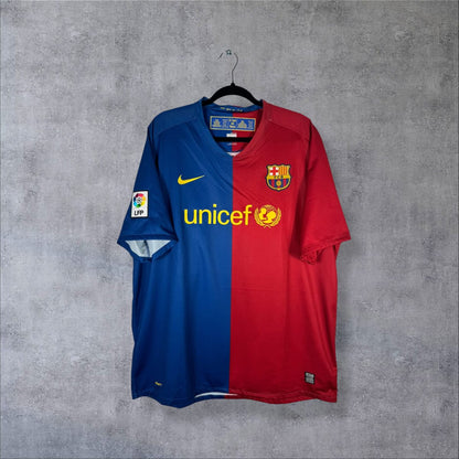 Face du maillot FC Barcelone 2008-2009 domicile blaugrana avec sponsor UNICEF