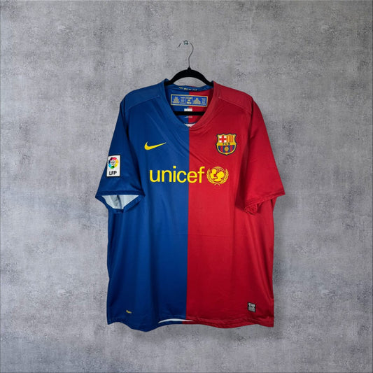 Face du maillot FC Barcelone 2008-2009 domicile blaugrana avec sponsor UNICEF