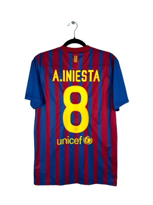 Maillot FC Barcelone 2011-2012 Domicile Nike Iniesta 8 taille S