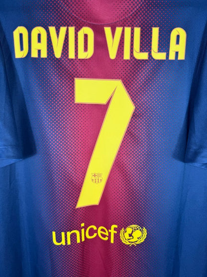 Détail de la typographie du flocage sur le numéro 7 de David Villa