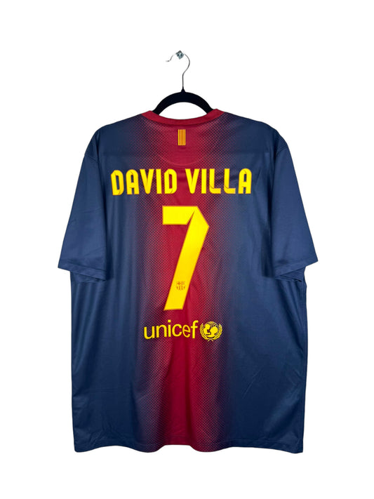 Maillot FC Barcelone 2012-2013 Domicile Nike David Villa 7 taille XL