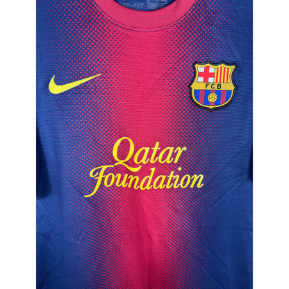 Détail de l'écusson du Barça et du logo Nike