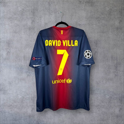 Flocage David Villa numéro 7 sur maillot FC Barcelone 2012-2013 Domicile