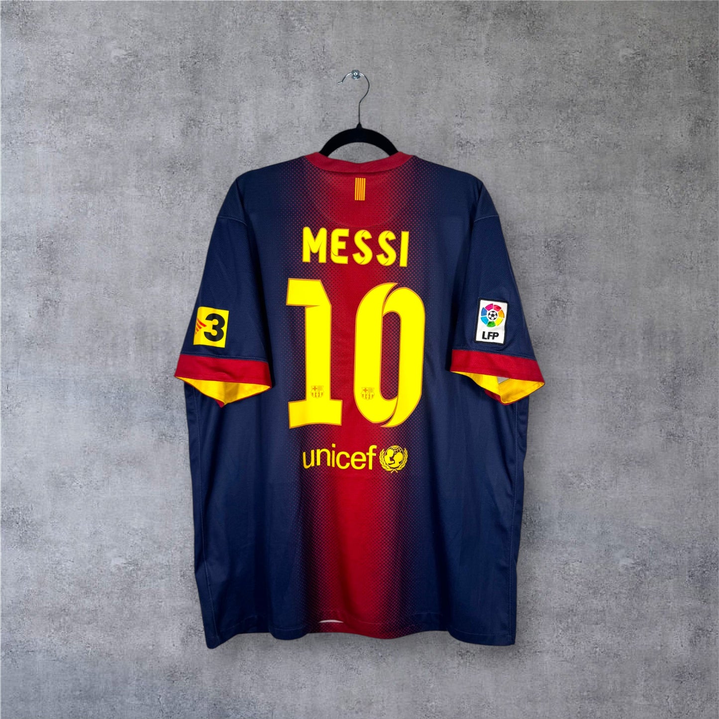 Flocage Messi numéro 10 sur maillot FC Barcelone 2012-2013 Domicile