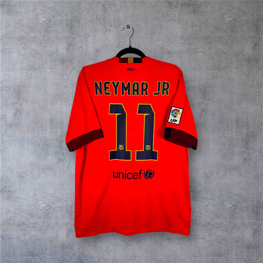 Flocage Neymar JR numéro 11 sur maillot FC Barcelone 2014-2015 Extérieur